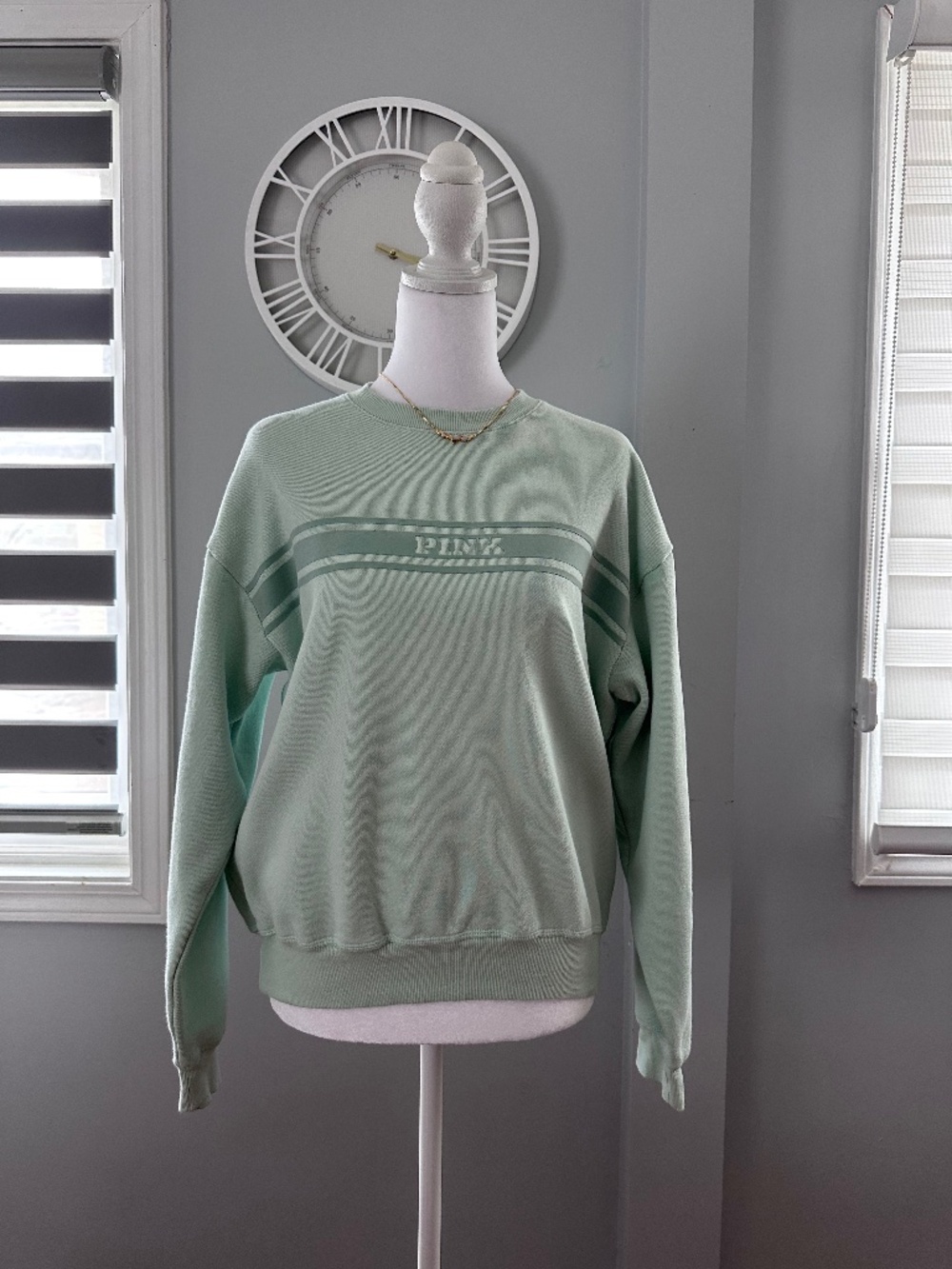 Victoria Secret PINK Fleece Sweatshirt in Mint Green Size Small NWT